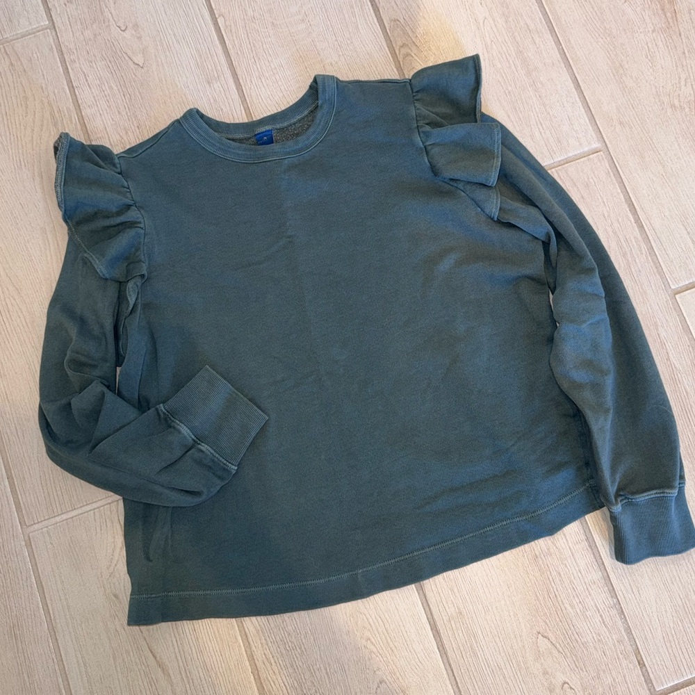 Ruffle sleeve sweatshirt
